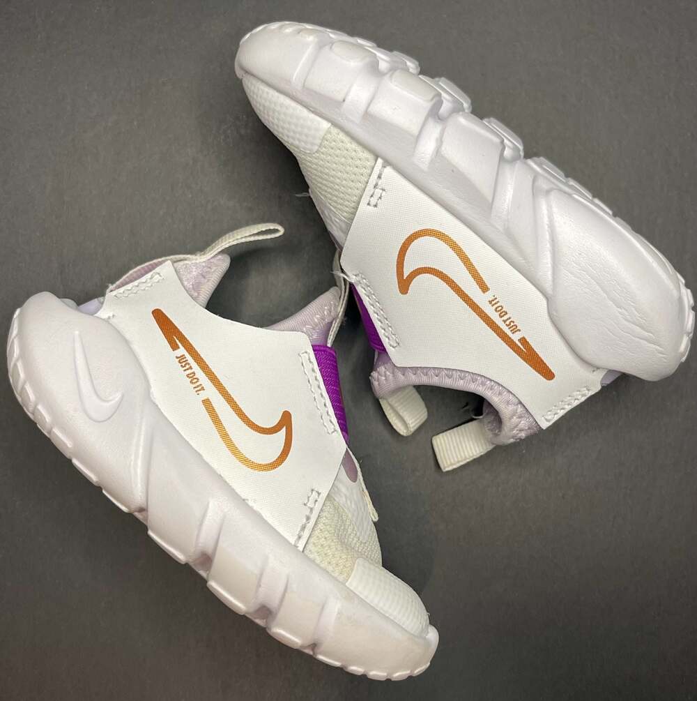 Nike Flex Runner 2 Infant/Toddler Shoes White Metallic Gold Purple